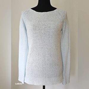 ARMANI EXCHANGE Size XS Women's Blush Blue Italian Yarn‎ Long Sleeve Sweater